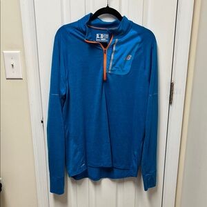 New Balance Men's Zip-Up Sweater in Blue and Orange